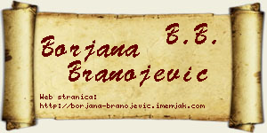 Borjana Branojević vizit kartica